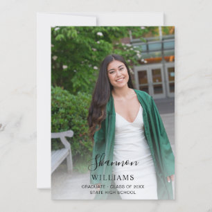 Script Mod Name Photo Graduation Party Vertical WH Invitation