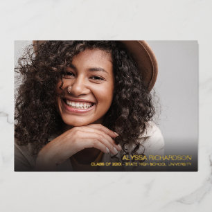 Script Mod Photo Foil Graduation Announcement