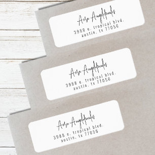 Script Modern Chic Return Address Label