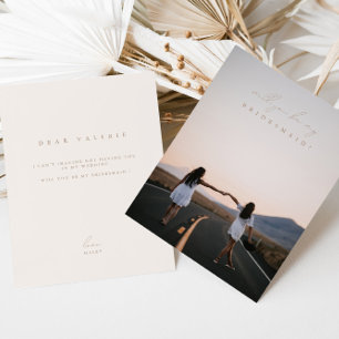 Script Modern Elegant Bridesmaid Proposal Card