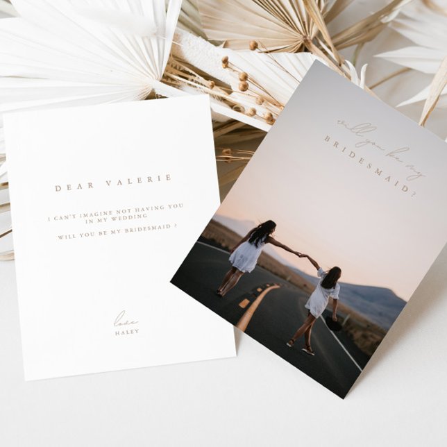 Script Modern Elegant Bridesmaid Proposal Card (Creator Uploaded)