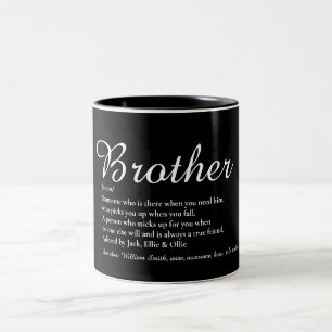 Script Modern Fun Cool Best Brother Definition  Two-Tone Coffee Mug