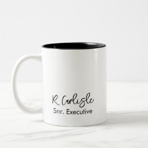 Script Modern Office Executive Employees Two-Tone Coffee Mug