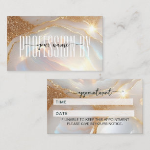 Script Modern opal stone and gold Appointment Card