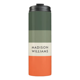 Script Monogram Colorblock Horizontal Stripe Therm Thermal Tumbler