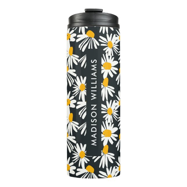 Script Monogram Flowers Thermal Tumbler  (Front)