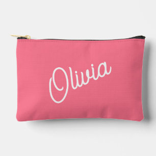 Script monogram, hot pink accessory pouch