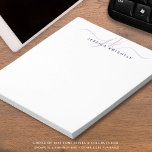 Script Monogram Initials Name Minimalist Purple Notepad<br><div class="desc">Personalised modern notepad with simple handwritten script monogram or initials and name in light and dark purple. CHANGES: The text font style, colour, size and placement can be changed by clicking on CUSTOMIZE FURTHER under the PERSONALIZE section for a custom look. ASSISTANCE: For help with design modification/personalisation, colour change, transferring...</div>