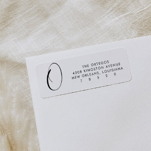 Script Monogram Minimal Return Address Labels