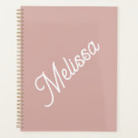 Script monogram, modern blush pink planner<br><div class="desc">Large script typography makes a bold statement against the blush pink background. Simple yet elegant,  it's a personal gift they'll love for birthday,  Christmas,  back to school,  Mother's Day and more.</div>