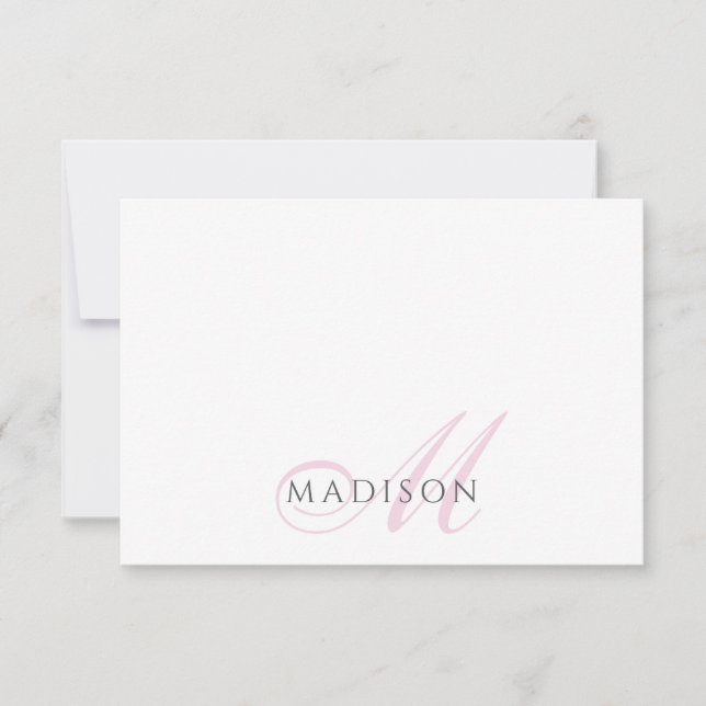 Script Monogram Pink Card (Front)
