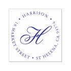 Script Monogram Round Return Address
