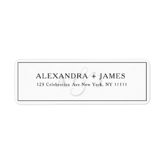 Script Monogram Typography Return Address Label