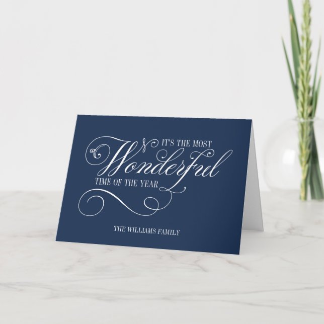 Script Most Wonderful Time Of The Year Holiday Card (Front)