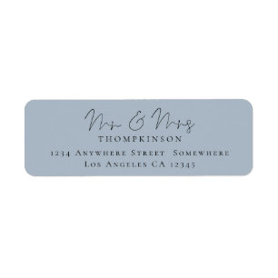 Script Mr and Mrs Dusty Blue  Return Name Address Label
