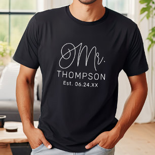 Script Mr Calligraphy Monogram Groom T-Shirt