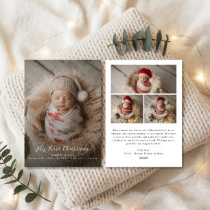 Script My First Christmas Baby Announcement Card