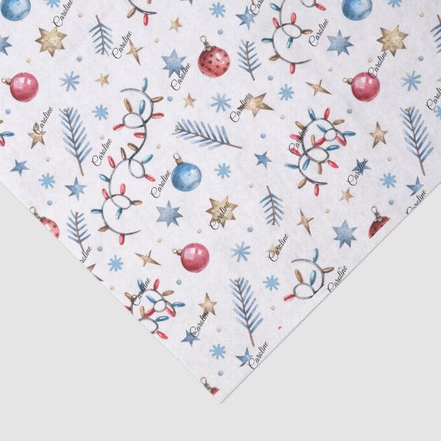 Script Name 3 Sheets Tissue Paper Whimsy Christmas (Detail)