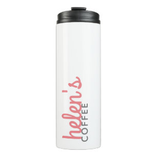 Script Name Coffee Tumbler Custom Gift in Pink