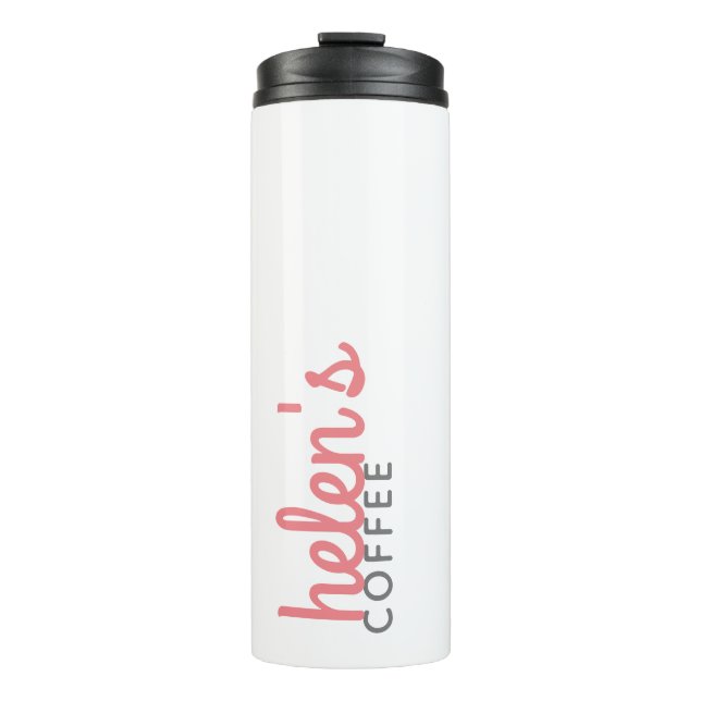 Script Name Coffee Tumbler Custom Gift in Pink (Front)