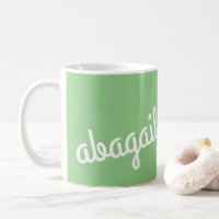 Script Name Custom Gift Sage Green Coffee Mug