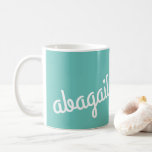 Script Name Custom Gift Teal Blue White Coffee Mug<br><div class="desc">Gift this custom custom script name mug to the coffee or tea lover in your life. Personalise the name and drink type. In pastel teal blue and white. Makes a wonderful gift for graduation,  mother's day,  Christmas,  birthdays and bridesmaids. Part of a collection from Parcel Studios.</div>