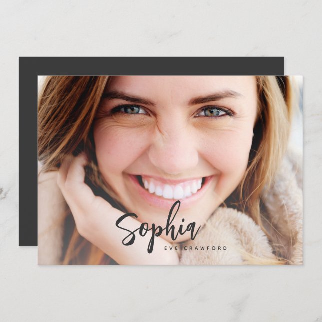 SCRIPT NAME GRADUATION CARD (Front/Back)