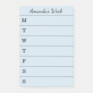Script Name Light Blue Weekly To Do List Post-it Notes
