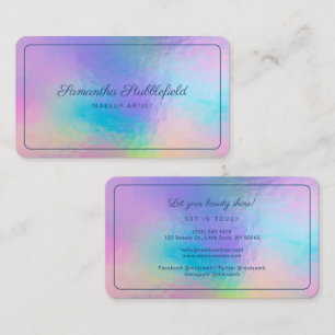 Script Name Makeup Artist Holographic Business Card