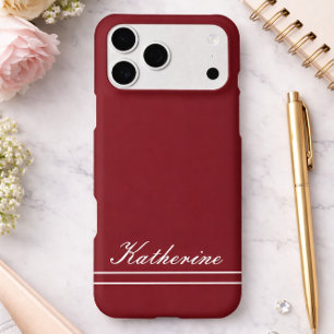 Script Name Minimalist Burgundy Red