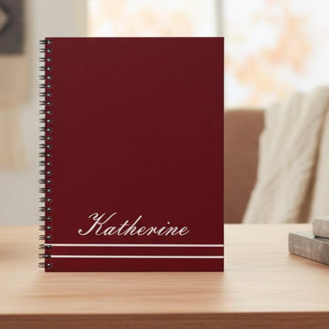Script Name Minimalist Burgundy Red Notebook (Creator Uploaded)