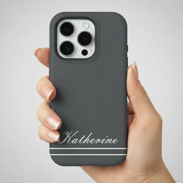 Script Name Minimalist Charcoal Gray iPhone Case (Creator Uploaded)
