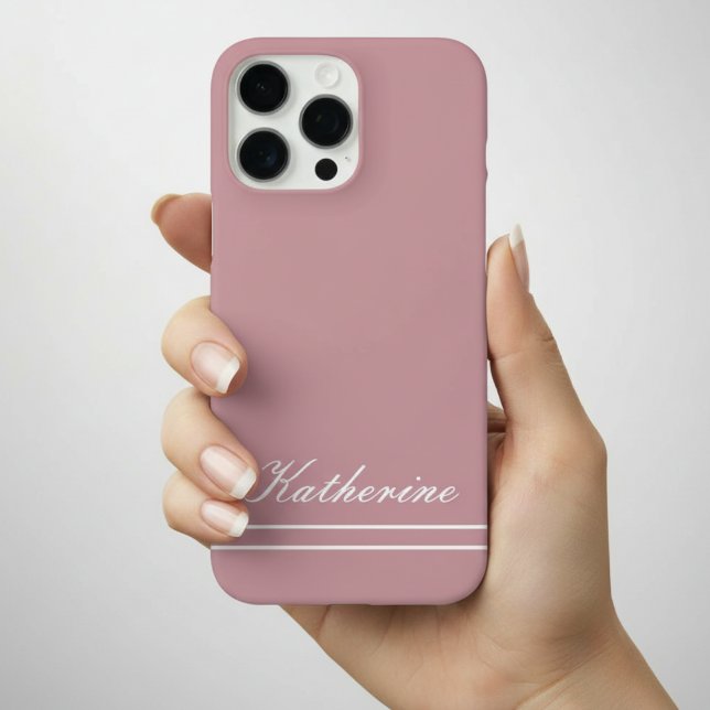 Script Name Minimalist Dusty Rose Case-Mate iPhone Case (Creator Uploaded)
