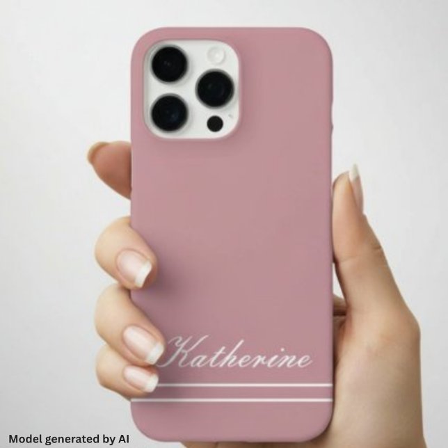 Script Name Minimalist Dusty Rose Case-Mate iPhone Case (Creator Uploaded)