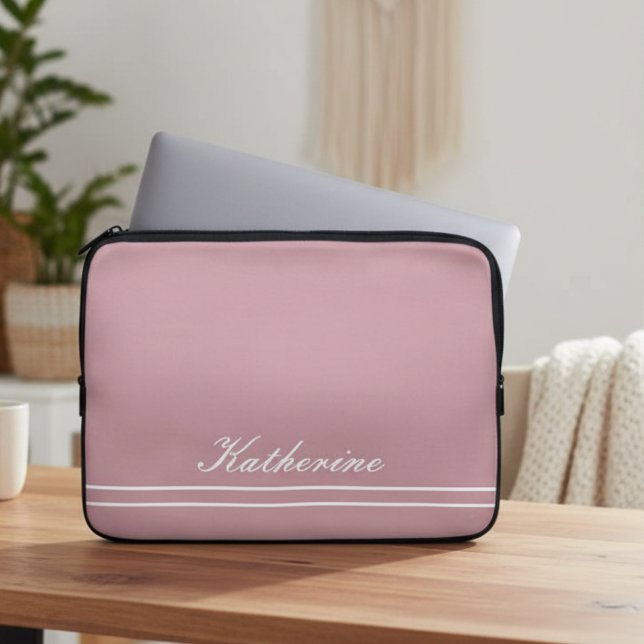 Script Name Minimalist Dusty Rose Laptop Sleeve (Creator Uploaded)