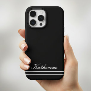 Script Name Minimalist Midnight Black iPhone 16 Pro Case