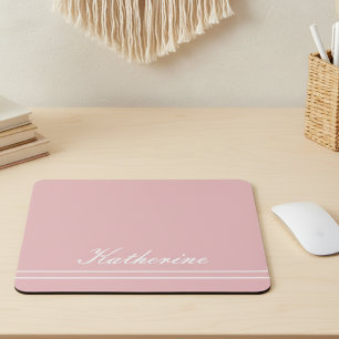 Script Name Minimalist Pink Mouse Pad
