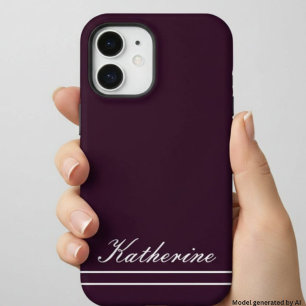 Script Name Minimalist Plum iPhone 16 Case