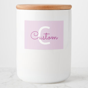 Script Name & Monogram Magenta & Light Purple Food Label