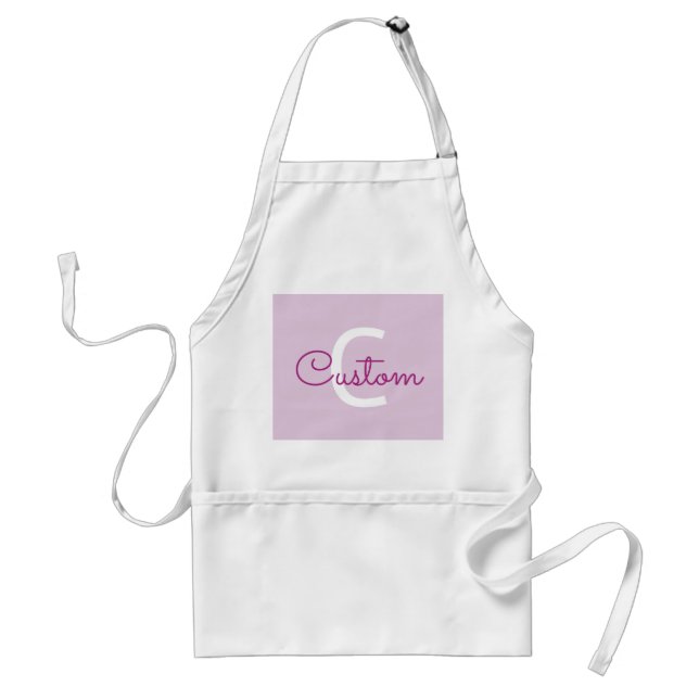 Script Name & Monogram | Magenta & Light Purple Standard Apron (Front)