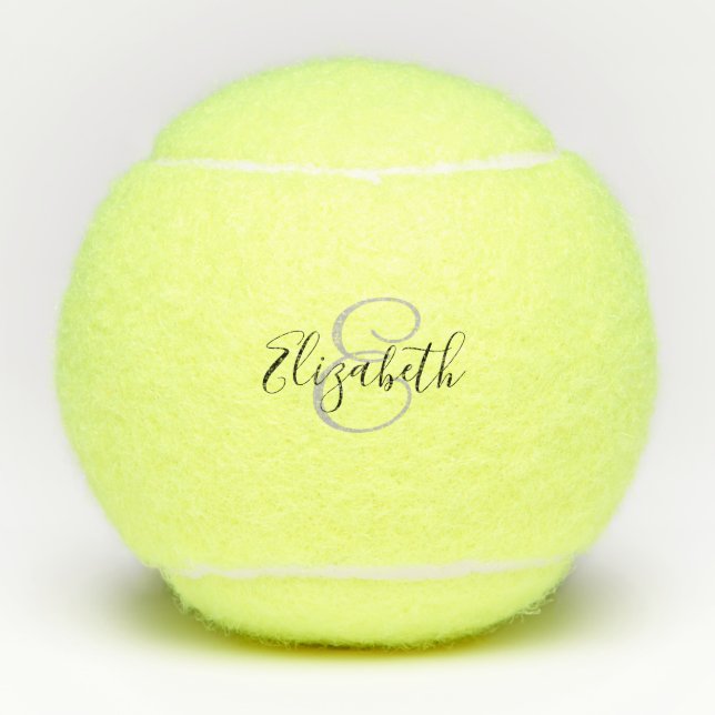 Script Name Monogram Personalised Tennis Balls (Front)
