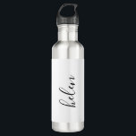 Script Name Personalised Gift Custom Black 710 Ml Water Bottle<br><div class="desc">A gorgeous water bottle featuring a custom name in a modern,  elegant script font. In black and white. Wonderful as a Mother's Day,  holiday,  birthday,  housewarming or bridesmaid gift.</div>