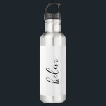 Script Name Personalised Gift Custom Black 710 Ml Water Bottle<br><div class="desc">A gorgeous water bottle featuring a custom name in a modern,  elegant script font. In black and white. Wonderful as a Mother's Day,  holiday,  birthday,  housewarming or bridesmaid gift.</div>