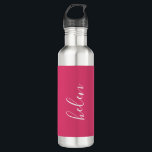 Script Name Personalised Gift Custom Pink 710 Ml Water Bottle<br><div class="desc">A gorgeous water bottle featuring a custom name in a modern,  elegant script font. In pink and white. Wonderful as a Mother's Day,  holiday,  birthday,  housewarming or bridesmaid gift.</div>