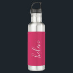 Script Name Personalised Gift Custom Pink 710 Ml Water Bottle<br><div class="desc">A gorgeous water bottle featuring a custom name in a modern,  elegant script font. In pink and white. Wonderful as a Mother's Day,  holiday,  birthday,  housewarming or bridesmaid gift.</div>
