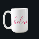 Script Name Personalised Gift Custom Pink White Coffee Mug<br><div class="desc">A gorgeous water bottle featuring a custom name in a modern,  elegant script font. In pink and white. Wonderful as a Mother's Day,  holiday,  birthday,  housewarming or bridesmaid gift.</div>
