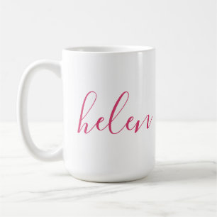 Script Name Personalised Gift Custom Pink White Coffee Mug
