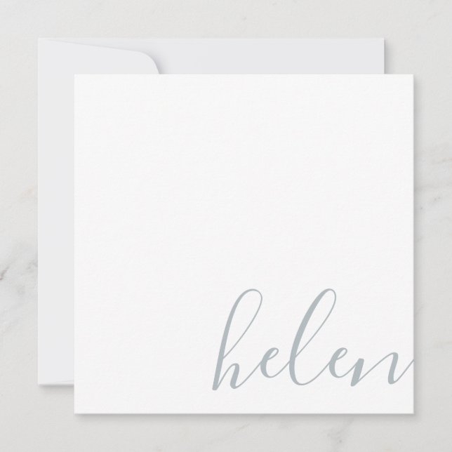Script Name Personalised Grey Card (Front)