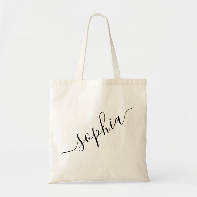 Script Name Personalised Modern Simple Tote Bag (Front)