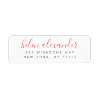 Script Name Personalized Coral Return Address